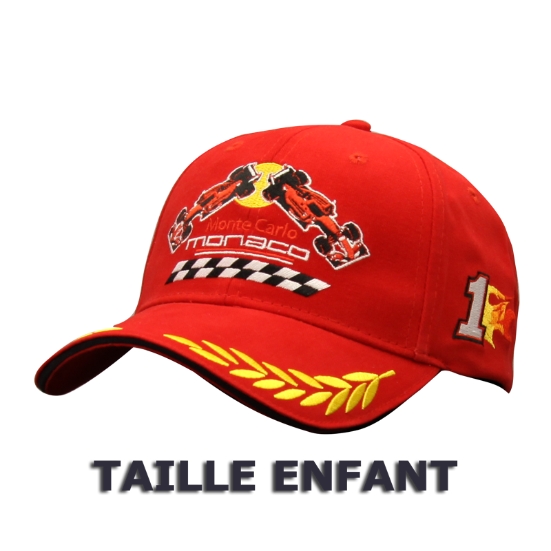 Casquette enfant rouge Formule 1 Grand-prix de Monaco