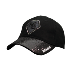 Casquette femme chic et paillettes noir | Cap Monaco diams Black