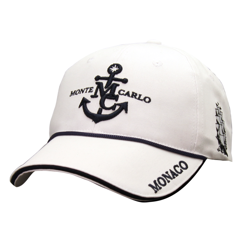 Casquette homme ou femme capitaine blanc Monaco | Cap CAPTAIN White