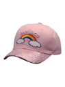 Casquette RAINBOW rose taille enfant vue gauche