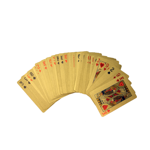 Jeu de 54 cartes dorées et plastifiées