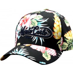 Casquette Outline Monaco Fleurs Noire