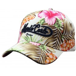 Casquette Outline Monaco Fleurs Blanche