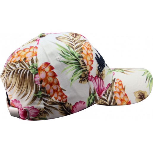 Casquette Outline Monaco Fleurs Blanche